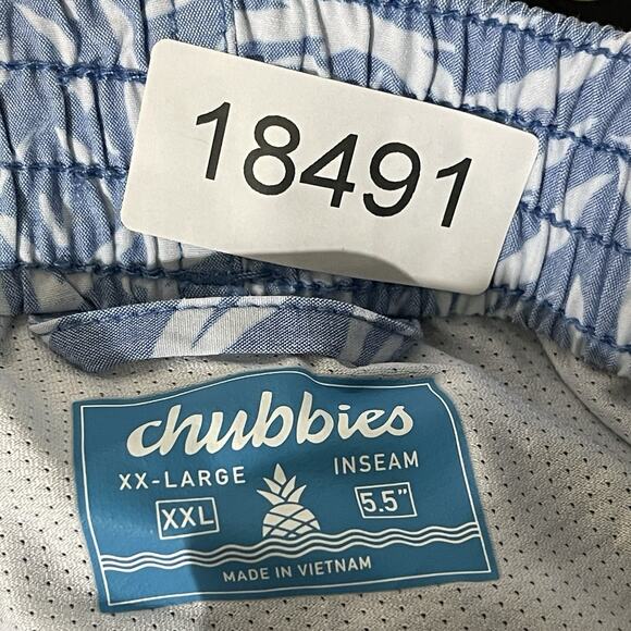 Chubbies‎ Swim Trunk Mens XXL Blue Pineapple Print Lined Drawstring Waist 5.5" - Picture 14 of 14